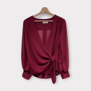 MADE IN ITALY BEAUTIFUL  WRAP CHIFFON BLOUSE